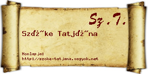 Szőke Tatjána névjegykártya