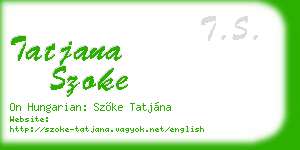 tatjana szoke business card